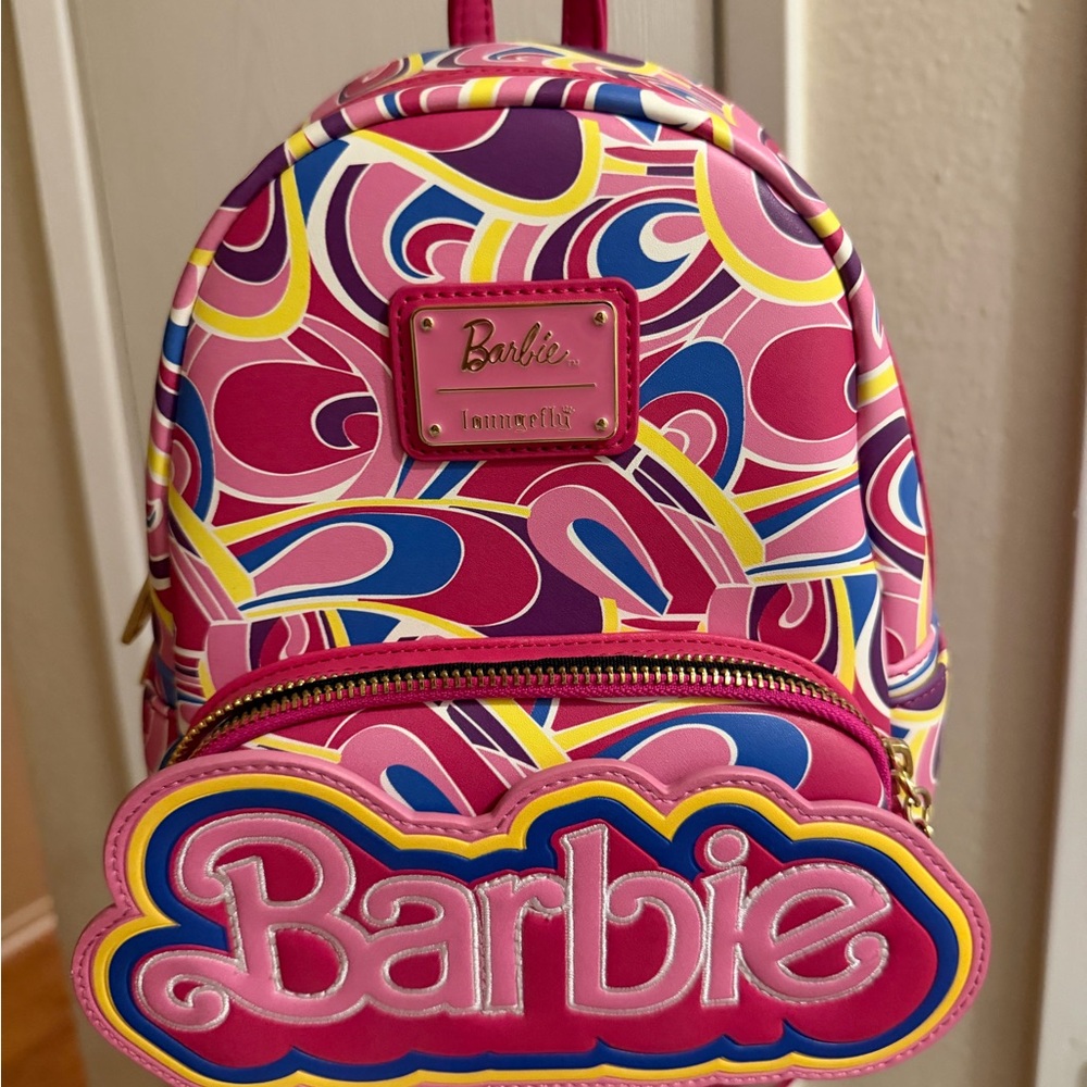 🚫SOLD🚫Loungefly Barbie Pink Multicolor Retro Swirl Backpack